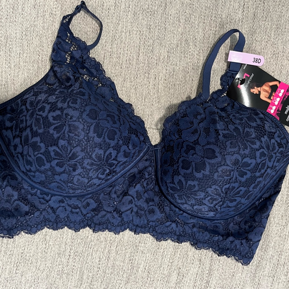 Maidenform Wirefree Navy Lace Bra